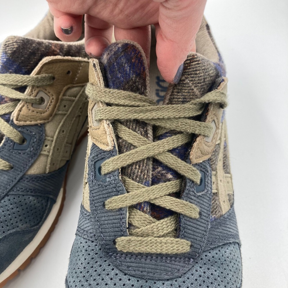 ASICS Gel Lyte III‎ Tarmac/Mink Plaid Suede Casual Sneakers Mens Size 8 - Picture 3 of 9